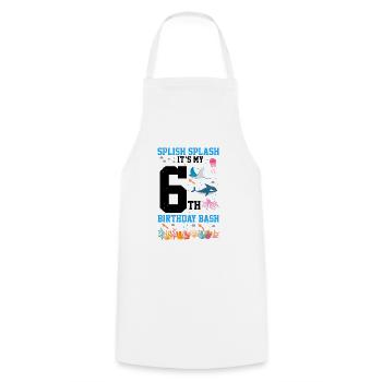 Marine Biology Birthday Party Birthday 6 - Cooking Apron - white - Front - AI Model Male 185 dark (185cm)