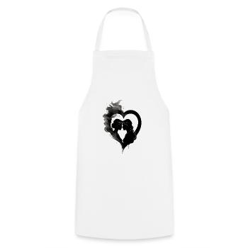 VALENTINE'S DAY COPLE, 2 WOMEN IN LOVE 2024, LESBO - Cooking Apron - white - Front - AI Model Male 185 dark (185cm)