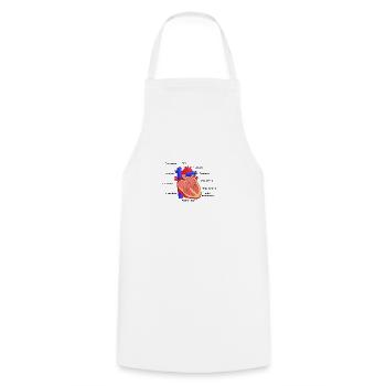 Anatomical human heart with lettering - Cooking Apron - white - Front - AI Model Male 185 dark (185cm)