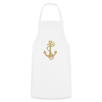 Ancre Voilier Capitaine Yacht Bateau - Tablier de cuisine - blanc - Devant - AI Model Male 185 dark (185cm)