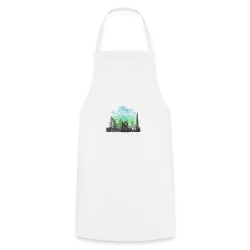 Dubai Tourismus Wasserfarbe Skyline Geschenk - Kochschürze - Weiß - Vorne - AI Model Male 185 dark (185cm)