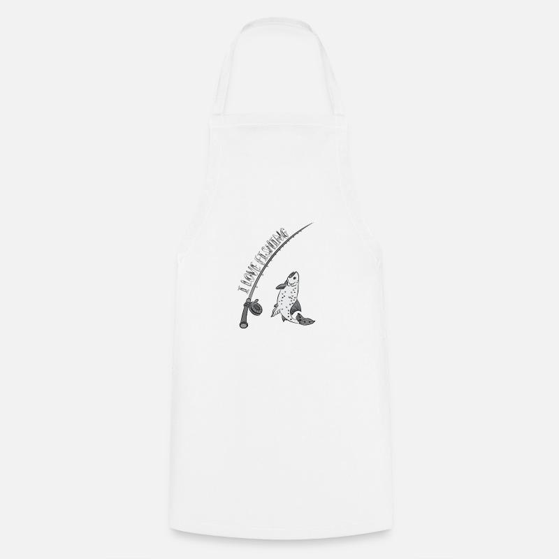 pêche pêche canne à pêche - Tablier de cuisine - blanc