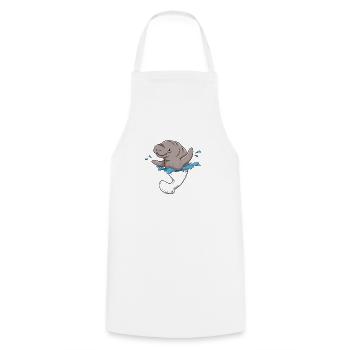 Manatee sea animal gift - Cooking Apron - white - Front - AI Model Male 185 dark (185cm)