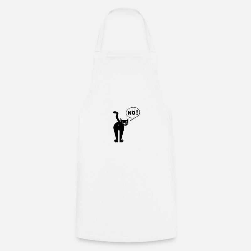 Statement Katze Nö! - Lustiges Kein Bock Geschenk - Kochschürze - Weiß