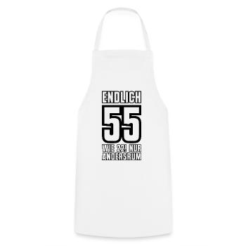 Enfin 55 comme 22 seulement l’autre anniversaire de l’anniversaire - Tablier de cuisine - blanc - Devant - AI Model Male 185 dark (185cm)