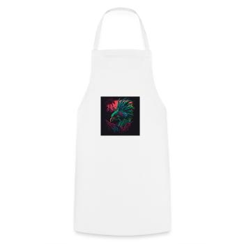 Pfau mit Neonfarben, Synthwave / 80er Jahre - Kochschürze - Weiß - Vorne - AI Model Male 185 dark (185cm)