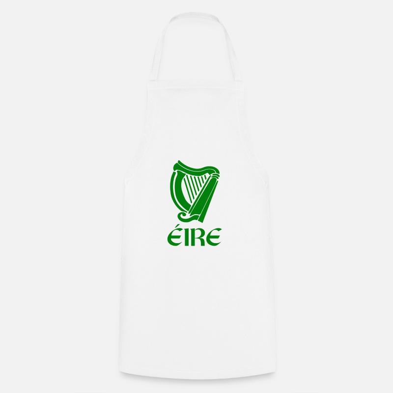 St Patricks Day Quote Eire con arpa celtica - Grembiule da cucina - bianco