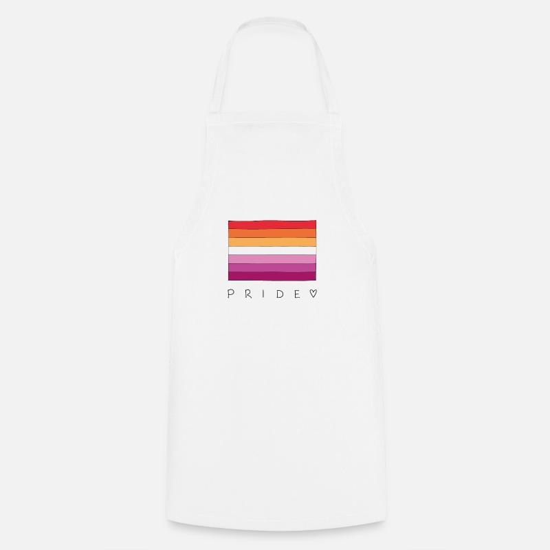 New Lesbian Pride Flag - Cooking Apron - white