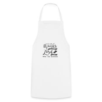 Le dessein chrétien rend grâce au Seigneur pour lui - Tablier de cuisine - blanc - Devant - AI Model Male 185 dark (185cm)