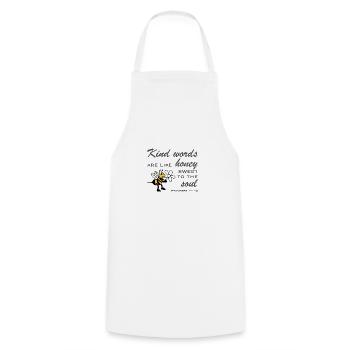 Christian Design Kind Words are like Honey Sweet - Cooking Apron - white - Front - AI Model Male 185 dark (185cm)