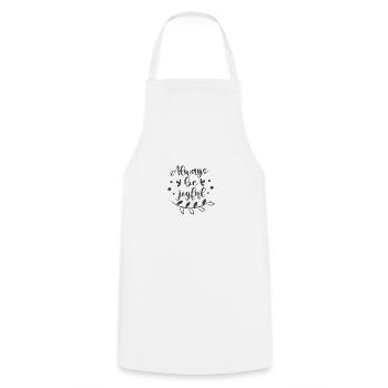 Christian Design Always be Joyful - Cooking Apron - white - Front - AI Model Male 185 dark (185cm)