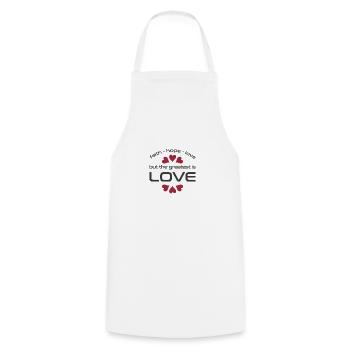 Conception chrétienne Foi, espérance et amour mais le - Tablier de cuisine - blanc - Devant - AI Model Male 185 dark (185cm)