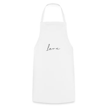 Love - Cooking Apron - white - Front - AI Model Male 185 dark (185cm)