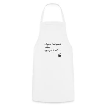 Joyeux Noël quand même ! Père Noël est une ordure - Tablier de cuisine - blanc - Devant - AI Model Male 185 dark (185cm)