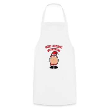 Noël Motif de Noël Père Noël - Tablier de cuisine - blanc - Devant - AI Model Male 185 dark (185cm)