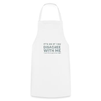 Disagree - Funny shirt with slogan - Cooking Apron - white - Front - AI Model Male 185 dark (185cm)