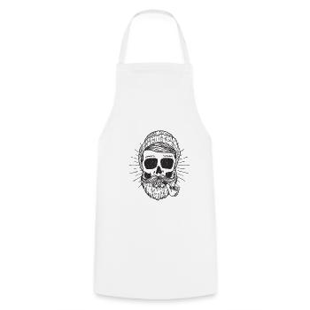 Totenkopf Skull Seemann Geschenk - Kochschürze - Weiß - Vorne - AI Model Male 185 dark (185cm)