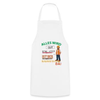 Baumeister Shirt • Construction Site Construction Worker Gift - Cooking Apron - white - Front - AI Model Male 185 dark (185cm)