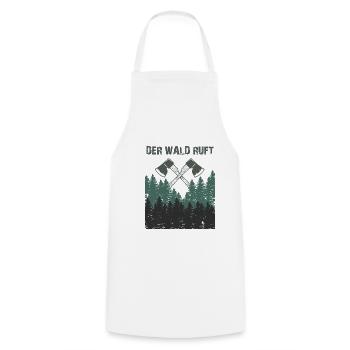Waldarbeiter Shirt - Der Wald ruft - Holzfäller - Kochschürze - Weiß - Vorne - AI Model Male 185 dark (185cm)