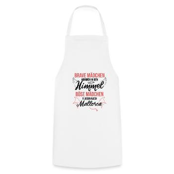 Mallorca Malle Shirt Cadeau de fête pour les fêtes - Tablier de cuisine - blanc - Devant - AI Model Male 185 dark (185cm)