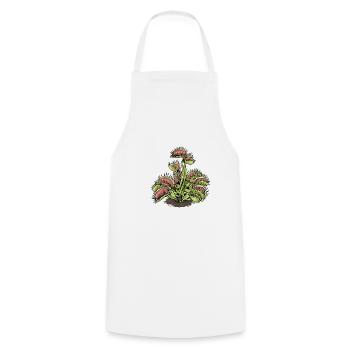 Carnivorous Plant Venus Flytrap - Cooking Apron - white - Front - AI Model Male 185 dark (185cm)