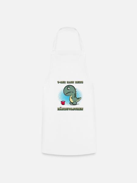 Lustig Hände waschen Pandemie T-Rex Geschenk - Kochschürze - Weiß