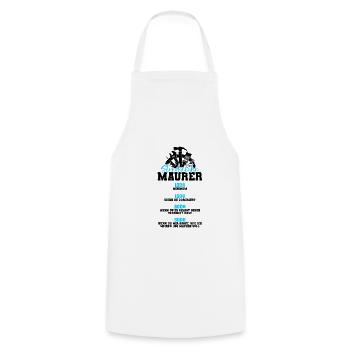 Maurer - Kochschürze - Weiß - Vorne - AI Model Male 185 dark (185cm)
