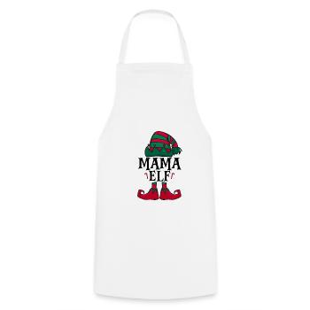 Christmas Mama Elf - Cooking Apron - white - Front - AI Model Male 185 dark (185cm)