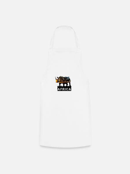 Africa Rhino - Cooking Apron - white