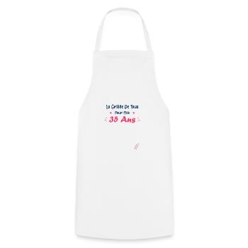 la griffe de tous pour mes 35 Ans - Tablier de cuisine - blanc - Devant - AI Model Male 185 dark (185cm)