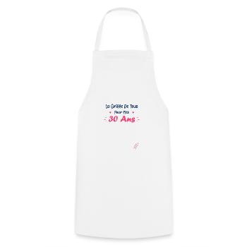 la griffe de tous pour mes 30 Ans - Tablier de cuisine - blanc - Devant - AI Model Male 185 dark (185cm)