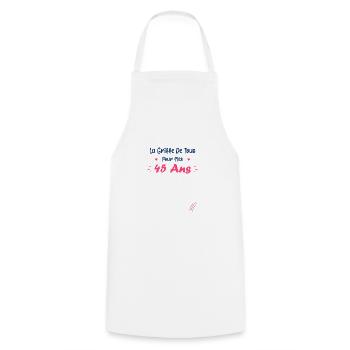 la griffe de tous pour mes 45ans - Tablier de cuisine - blanc - Devant - AI Model Male 185 dark (185cm)