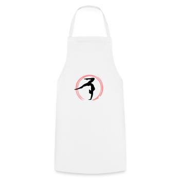 Gymnastics, gymnast, gymnast - Cooking Apron - white - Front - AI Model Male 185 dark (185cm)