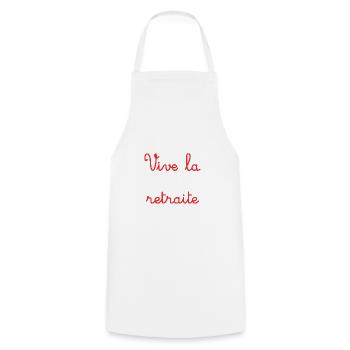 RETRAITE. RETRAITE. RETRAITEE. RETRAITE - Tablier de cuisine - blanc - Devant - AI Model Male 185 dark (185cm)