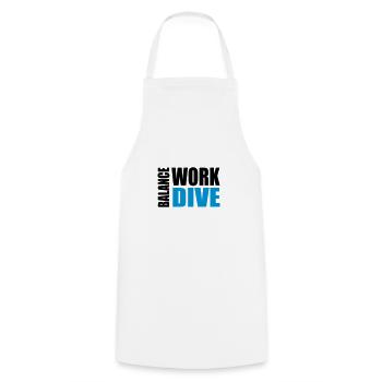 WORKDIVEBALANCE - Cooking Apron - white - Front - AI Model Male 185 dark (185cm)