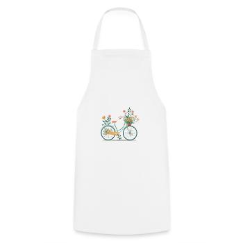 Sweet Adventure Flower Wheel Tour 10 - Cooking Apron - white - Front - AI Model Male 185 dark (185cm)