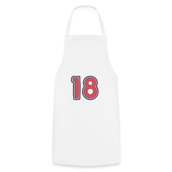 18. 18 YEARS OLD - Cooking Apron - white - Front - AI Model Male 185 dark (185cm)