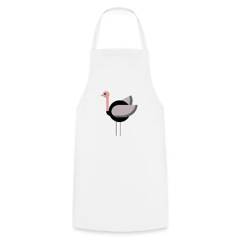 autruche - Tablier de cuisine - blanc - Devant - AI Model Male 185 dark (185cm)