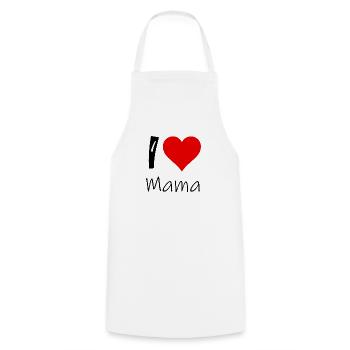 I love Mama Herz - Kochschürze - Weiß - Vorne - AI Model Male 185 dark (185cm)