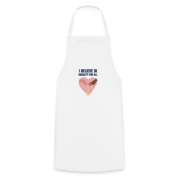 Je crois en l’égalité BLM LGBTQ - Tablier de cuisine - blanc - Devant - AI Model Male 185 dark (185cm)