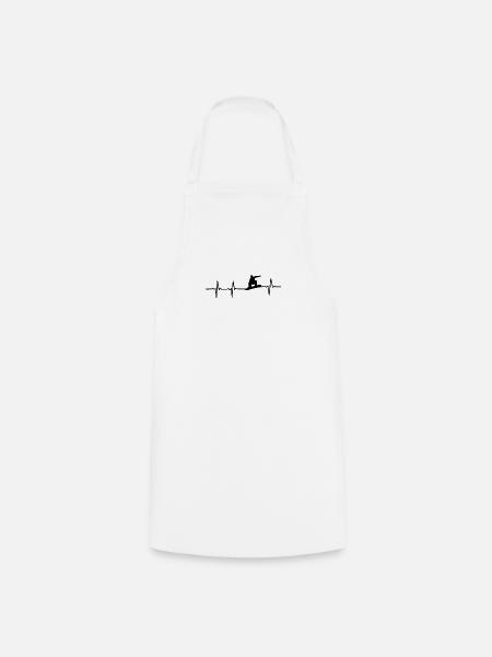 Snowboard Herzschlag Puls Snowboarder Geschenk - Kochschürze - Weiß