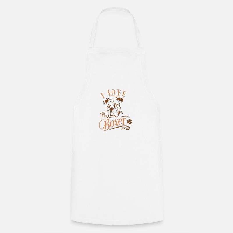 J'aime mon boxer - Tablier de cuisine - blanc