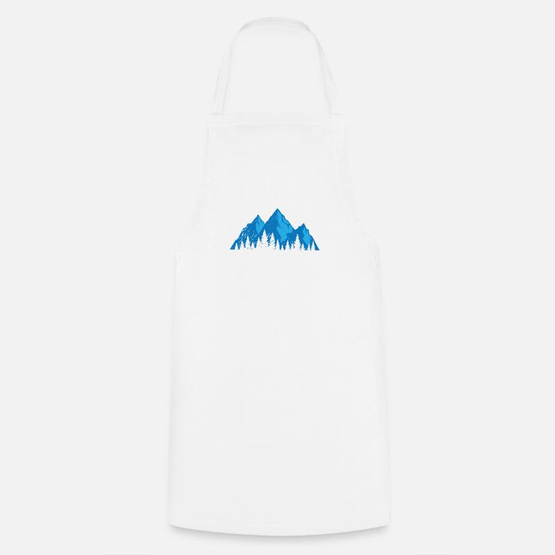 Mountains Blue black - Cooking Apron - white