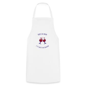 Boire un canon c'est sauver un vigneron - Tablier de cuisine - blanc - Devant - AI Model Male 185 dark (185cm)