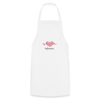Infirmière - Tablier de cuisine - blanc - Devant - AI Model Male 185 dark (185cm)