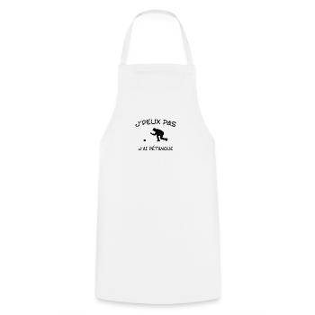 J’peux Pas J’ai Pétanque - Tablier de cuisine - blanc - Devant - AI Model Male 185 dark (185cm)
