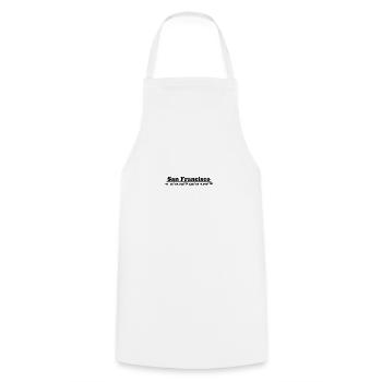 San Francisco Coordinates - Cooking Apron - white - Front - AI Model Male 185 dark (185cm)