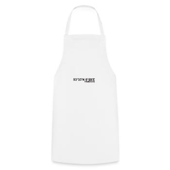 Hamburg coordinates - Cooking Apron - white - Front - AI Model Male 185 dark (185cm)