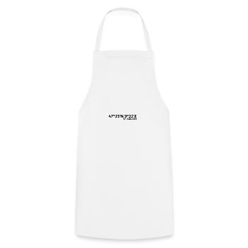 St. Gallen coordinates - Cooking Apron - white - Front - AI Model Male 185 dark (185cm)
