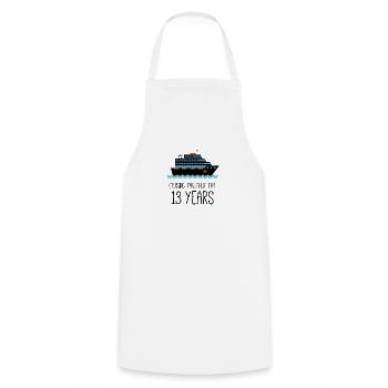 Cruising Together For 13 Years Wedding Anniversary - Cooking Apron - white - Front - AI Model Male 185 dark (185cm)